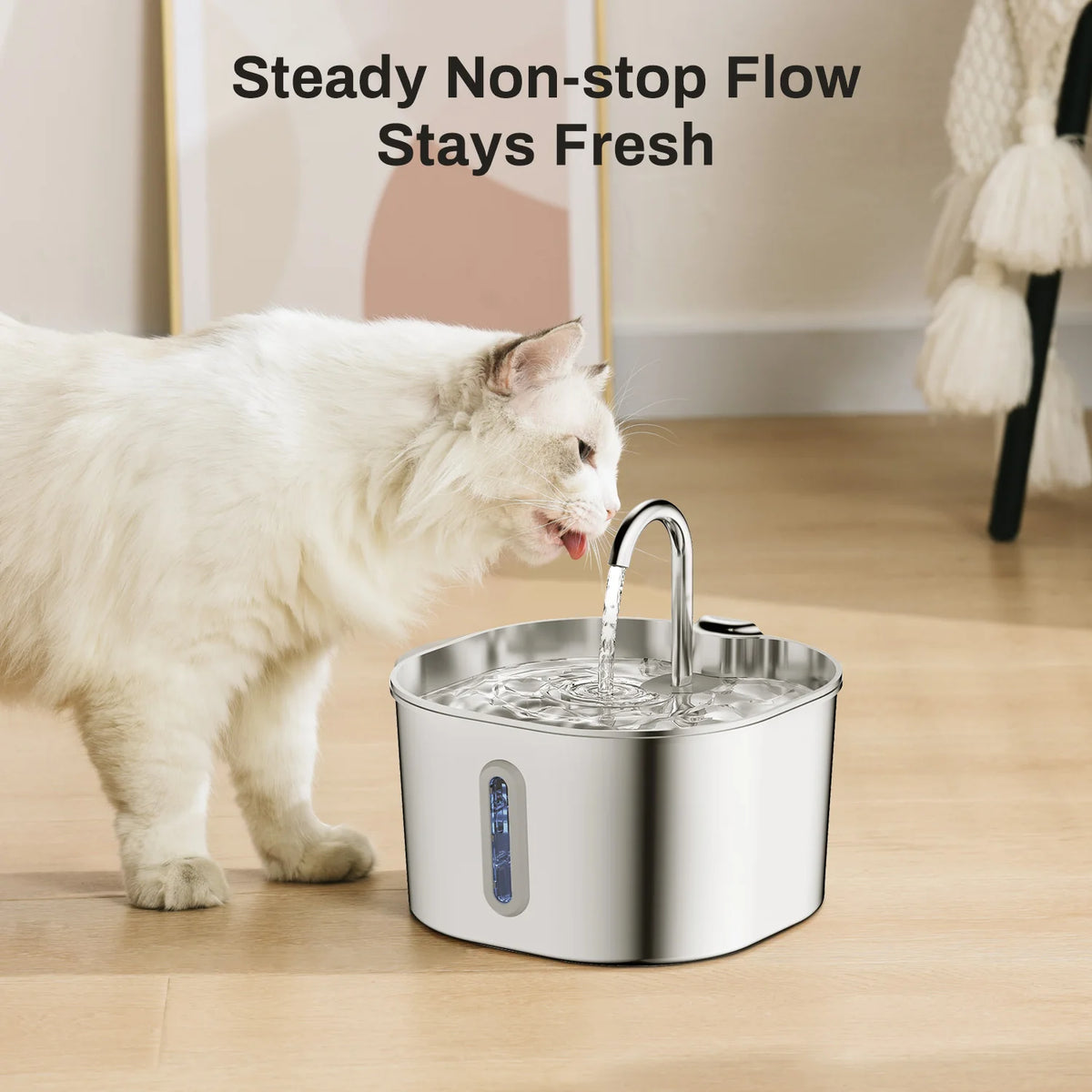 Cat Water Fountain — 2.2L Stainless Steel, Ultra Quiet | Yippo