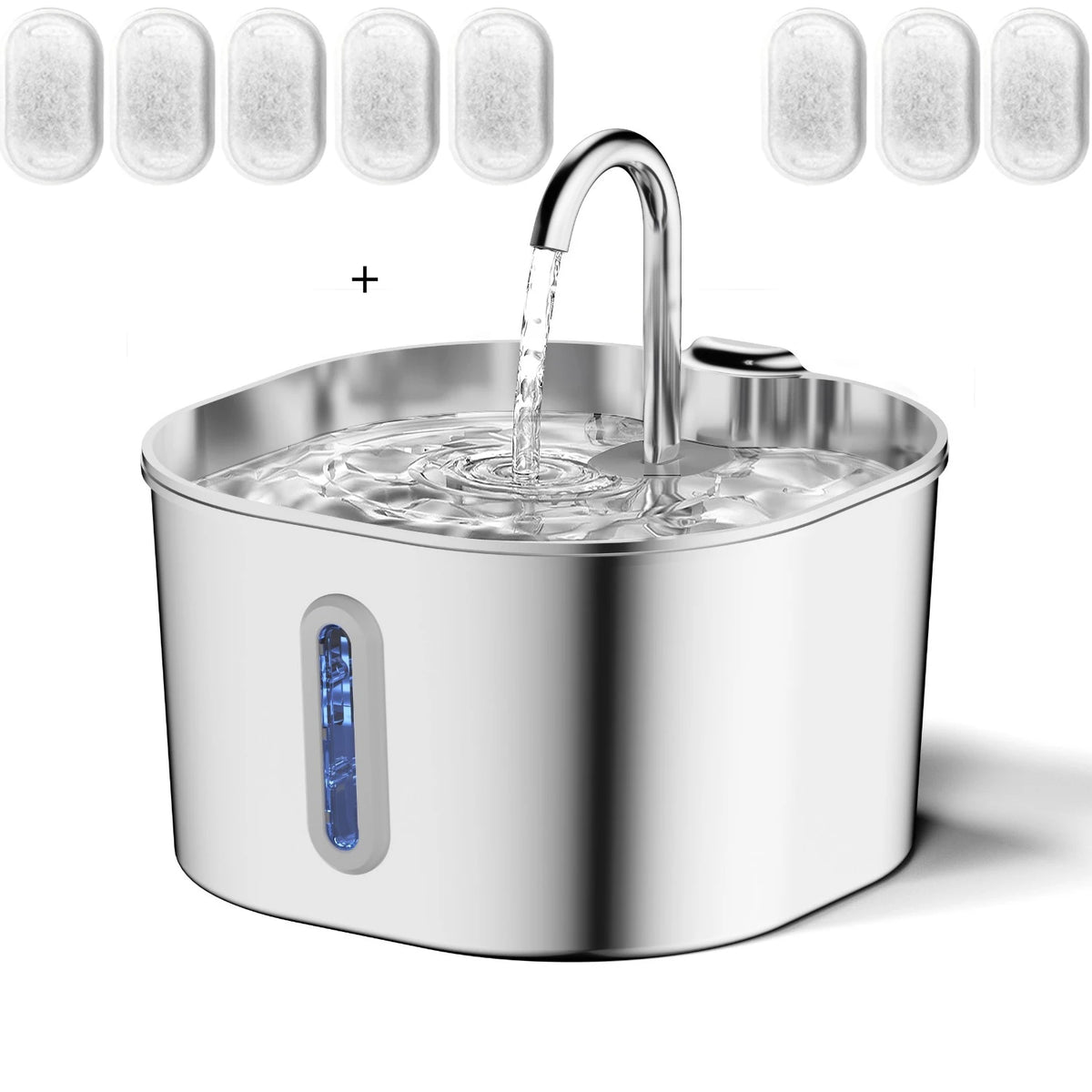 Cat Water Fountain — 2.2L Stainless Steel, Ultra Quiet | Yippo